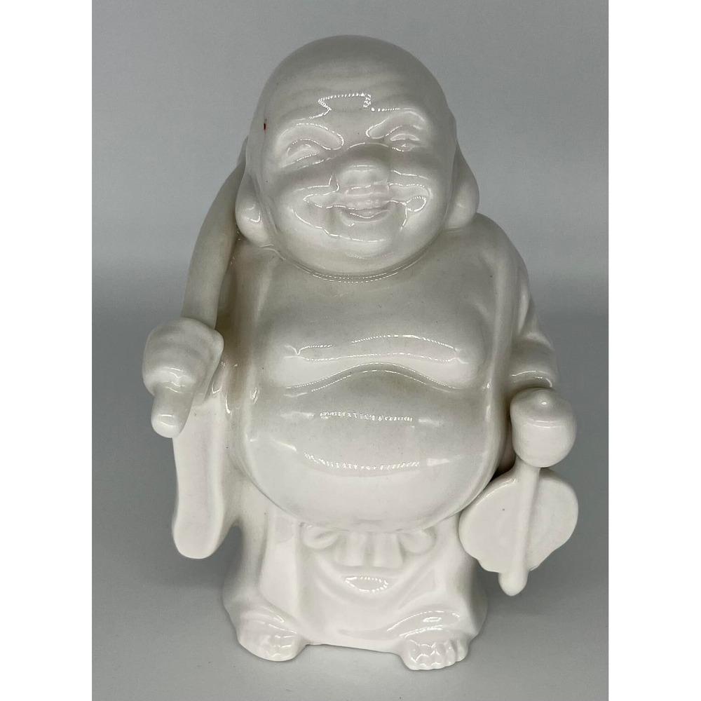 Vintage 6" White Porcelain Buddha Statue Figure Lenwile Ardalt Japan Verithin